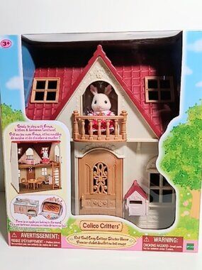 Calico Critters Red Roof Cozy Cottage Starter Home Dollhouse with Rabbit